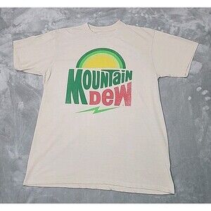 PepsiCo Mountain Dew 52% Cotton 48% Polyester T-Shirt Adult Size Large